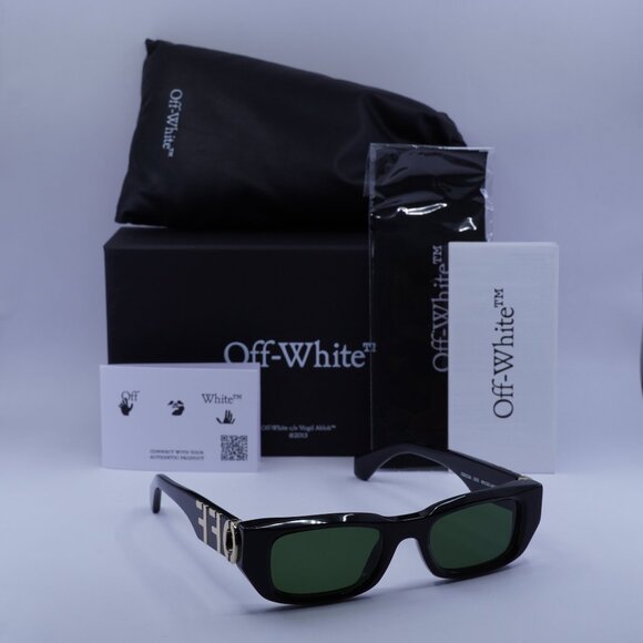 Off-White OERI124 FILLMORE 1055 Rectangle Sunglasses – Black/Green - Picture 1 of 12